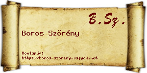 Boros Szörény névjegykártya